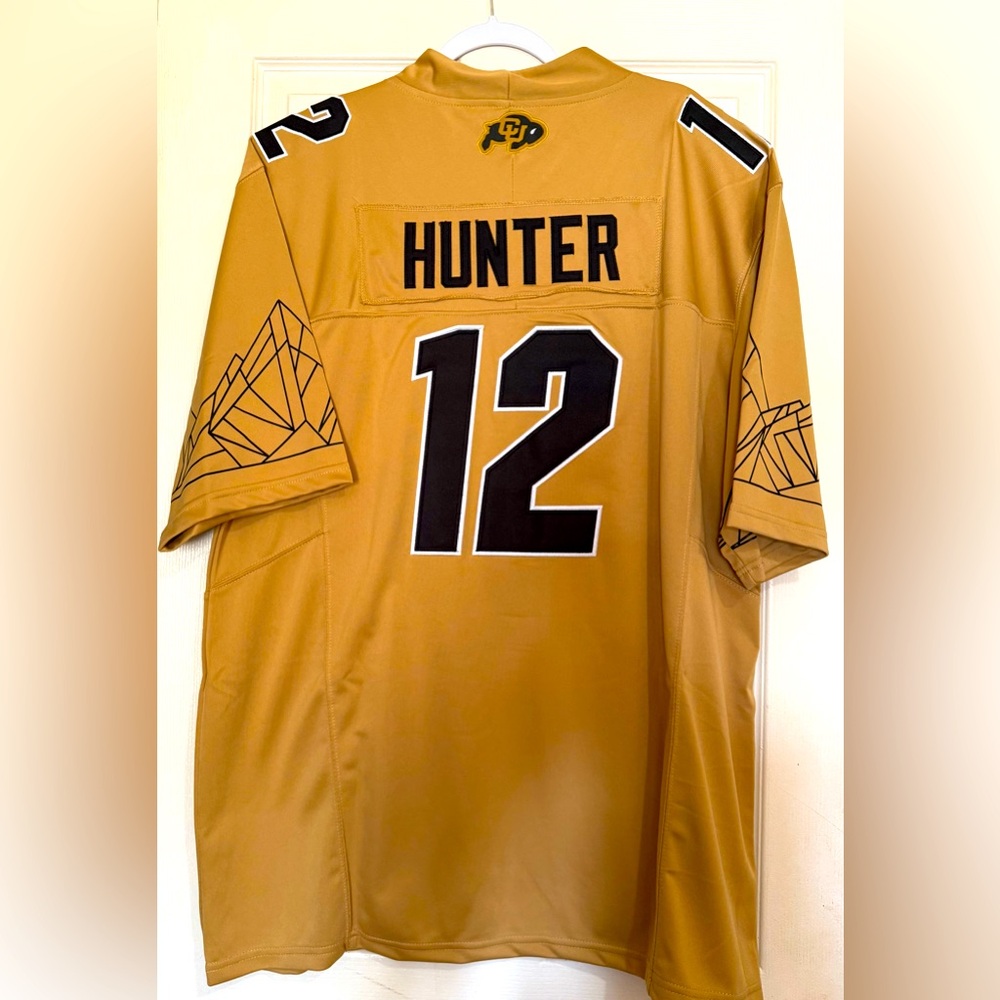 Denver Colorado University Gold Football Jersey with Black Accents